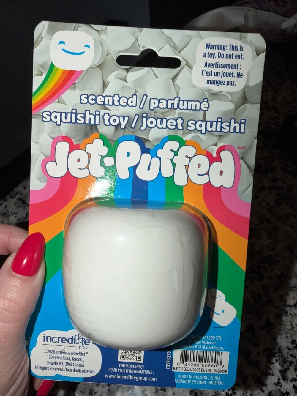 Jet puffed marshmallow squishi toy scented